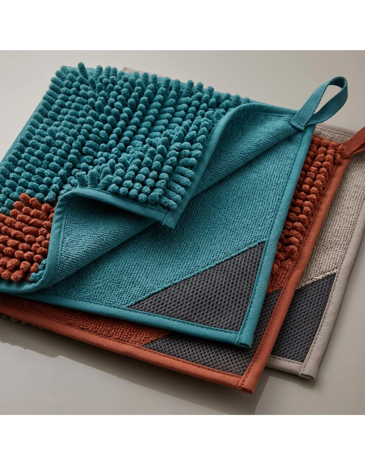 Fbkmw Dual Surface Chenille Mesh Scrub Cloth Set of 3 - Detail view