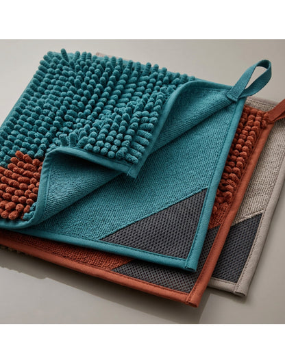 Fbkmw Dual Surface Chenille Mesh Scrub Cloth Set of 3 - Detail view